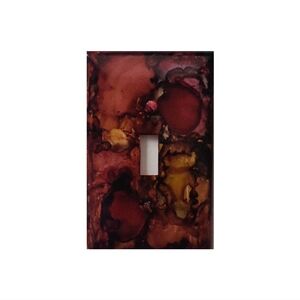 Hand Crafted Abstract Design Single Toggle Light Switch Plate
